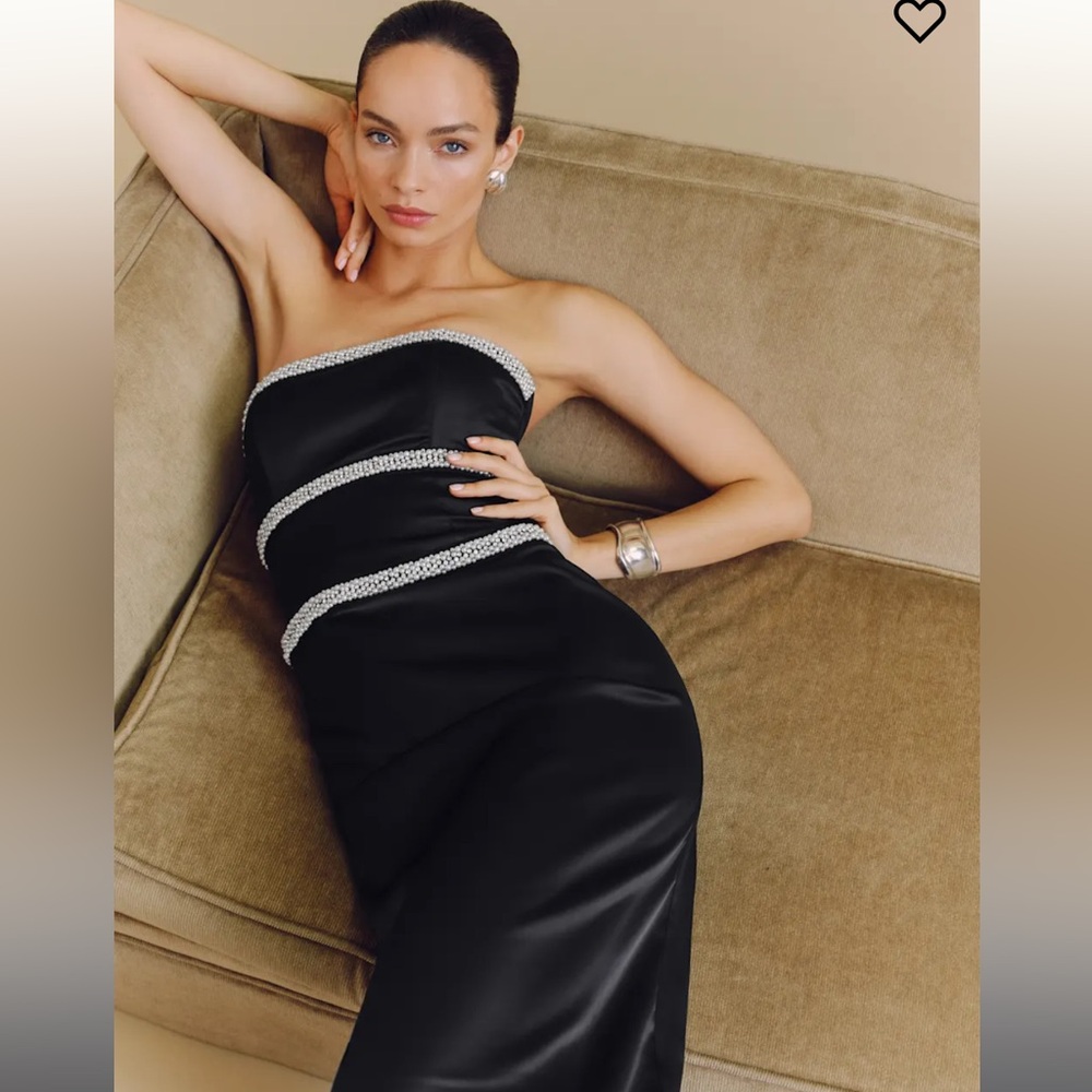 Reformation Araminta Dress Black - Size 6 worn once